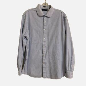 Tommy Hilfiger Slim Fit Blue Dots Button Down Dress Shirt. XL 17-17 1/2 34/35